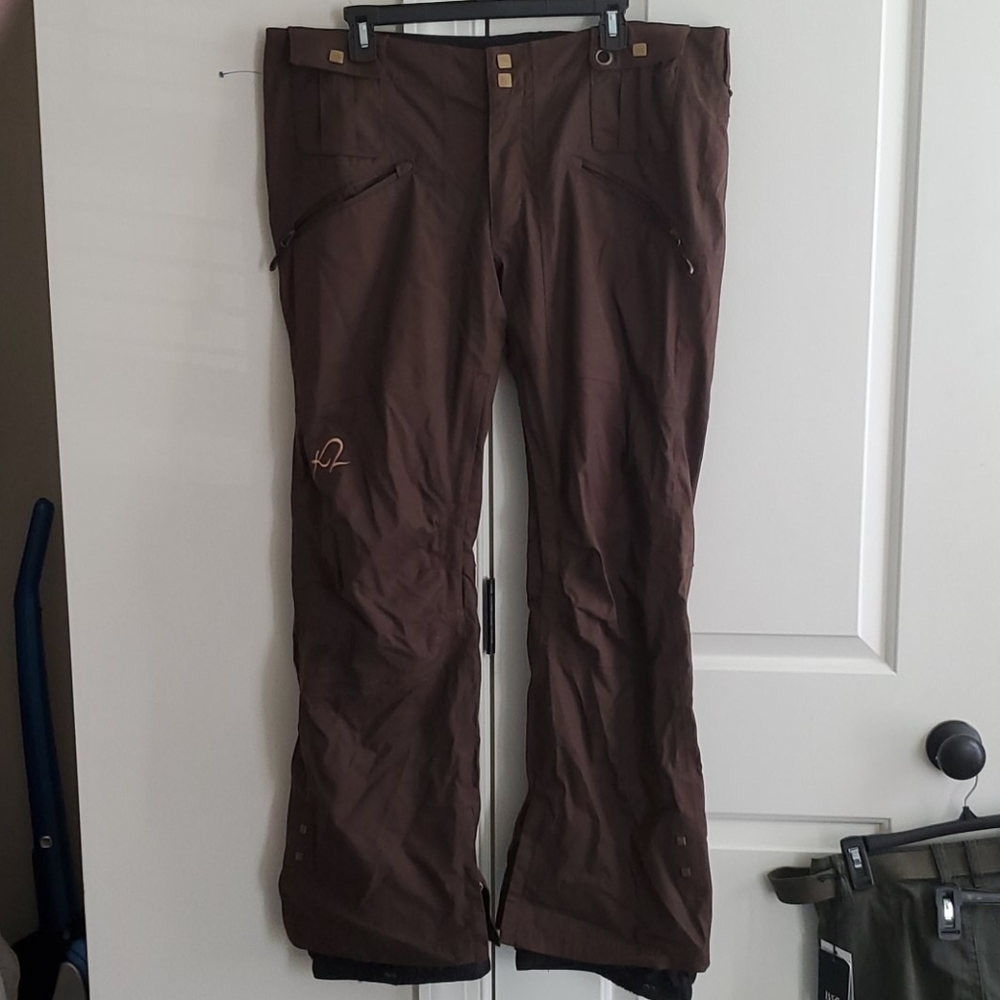 men's xl brown k2 snowboarding snowpants